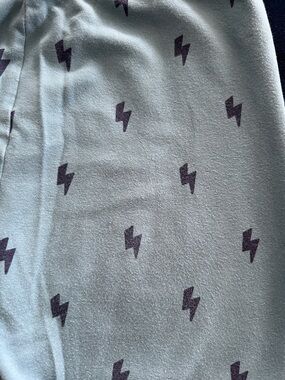 Primary blue Leggings with navy Lightning Bolts